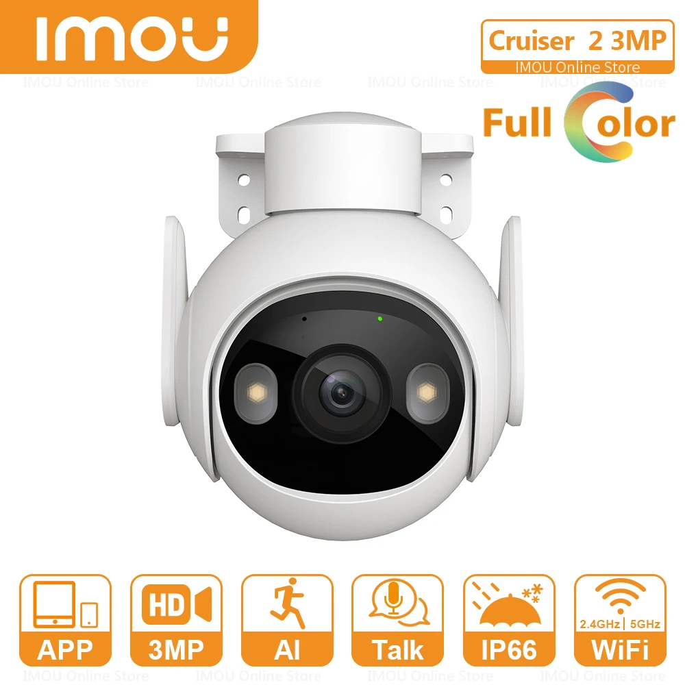 

IMOU Cruiser 2 PTZ Outdoor IP66 Camera Auto Tracking Color Night Vision Floodlight Siren Human Vehicle Detection Two-Way Talk