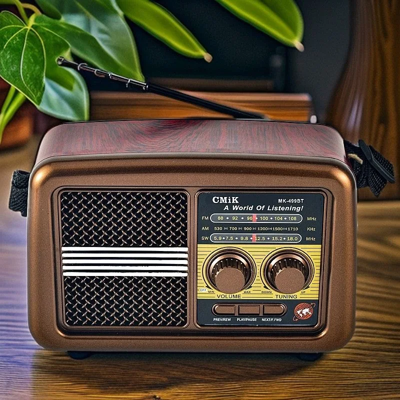 Retro Portable Radio Wireless Bluetooth Speaker Stereo AM/FM/SW Radio Receiver Player USB TF  MP3 Classic Style Caixa De Som