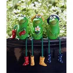 Household Durable The New Creativity Novel Green Accessories Crafts Portable Gift Resin Delicate Ornaments Hanging Leg Frog