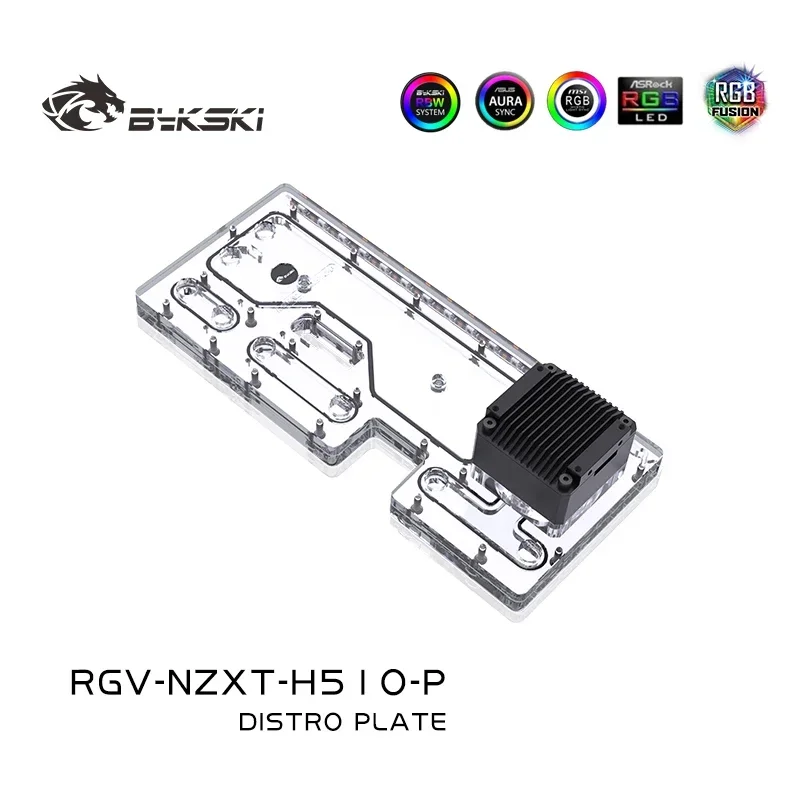 Bykski RGV-NZXT-H510-P,Distro Plate For NZXT H510 Flow Case,Waterway Board Reservoir Water Cooling Kit For Computer CPU GPU