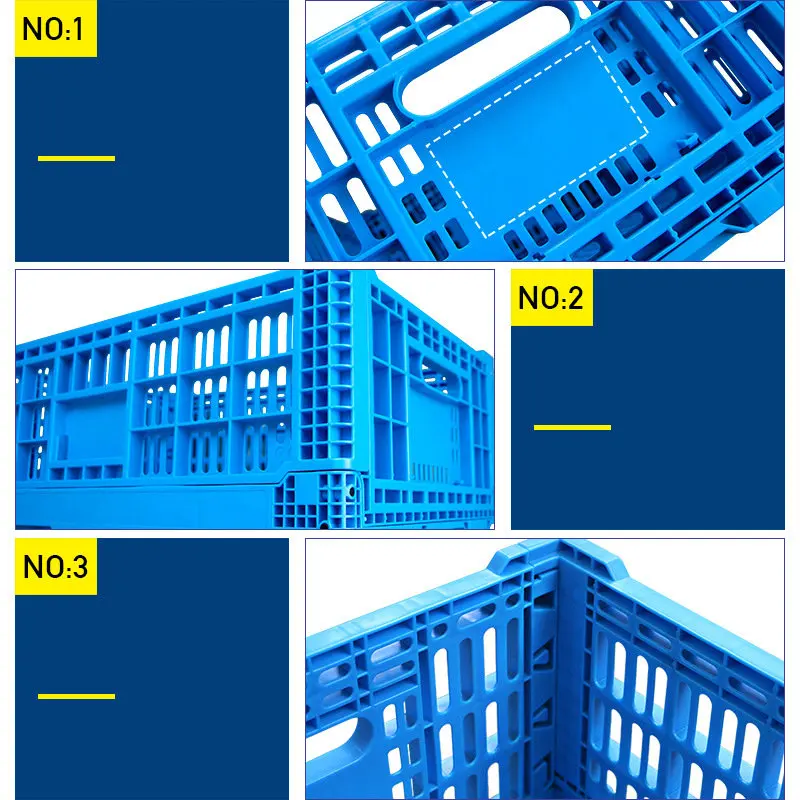 Folding Collapsible Thicken HDPE Plastic Storage Turnover Box Crates Handheld Container