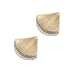 10pcs Brass Textured Fan-shape Charms Bend Multiple Holes Connectors For DIY Ethnic Earrings Bracelet Jewelry Making Supplies