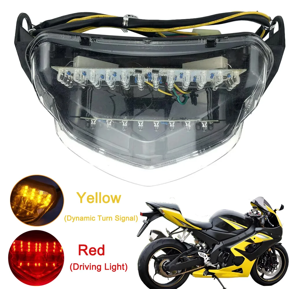 

Motorcycle LED Taillight Rear Brake Stop Light Turn Signal Stop Indicator Lamp For SUZUKI GSX-R600 GSX-R750 K4 2004-2005