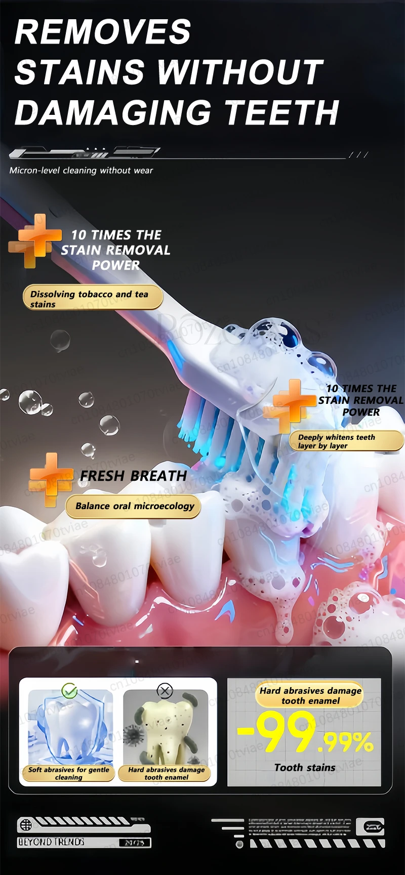 POZOAMIS 30% Hydroxyapatite Toothpaste, For Home Use, Deeply Cleans And Whitens Teeth, Freshens Breath, Protects Gum Health, And Removes Plaque And Tartar.