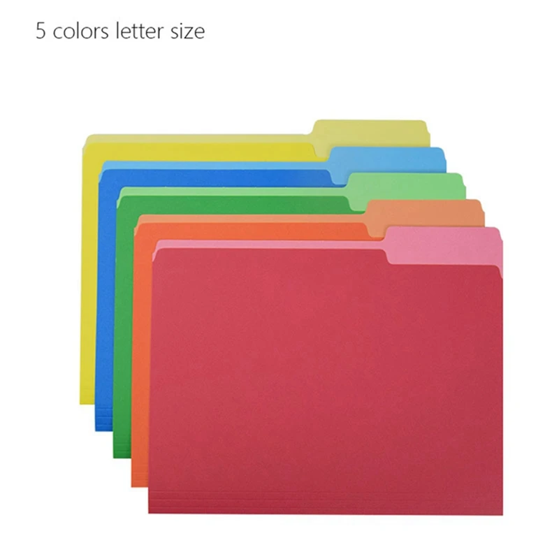 Manila Color Five-Color Single-Page Folder Paper Storage Folder Office Data Classification