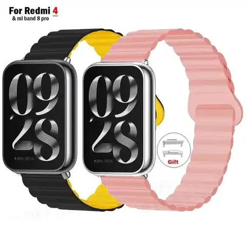 Magnetic Loop for xiaomi mi band 8 pro strap Smart WristBand Bracelet Silicone Watch band correas for Redmi watch 4 Accessories