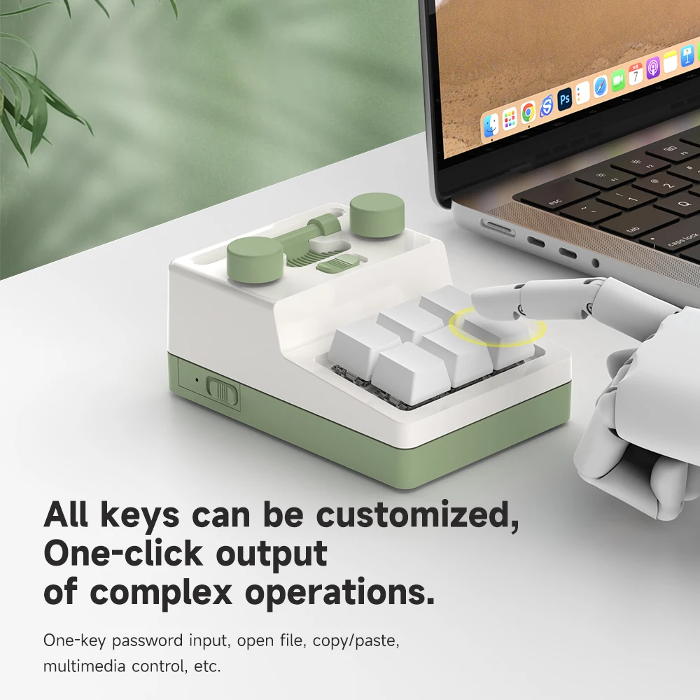 لوحة المفاتيح RGB الميكانيكية Hotswap البرمجة ماكرو مقبض مخصص 6 مفتاح نسخة لصق زر صغير فوتوشوب لوحة مفاتيح الألعاب Macropad