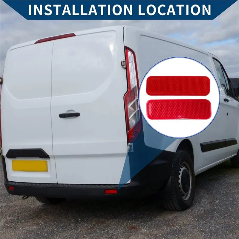 A02Q-Red Rear Bumper Reflector 1 Pair For Ford Transit 2015-2022 Side Marker Light BK2Z13A565B, BK2Z13A565A