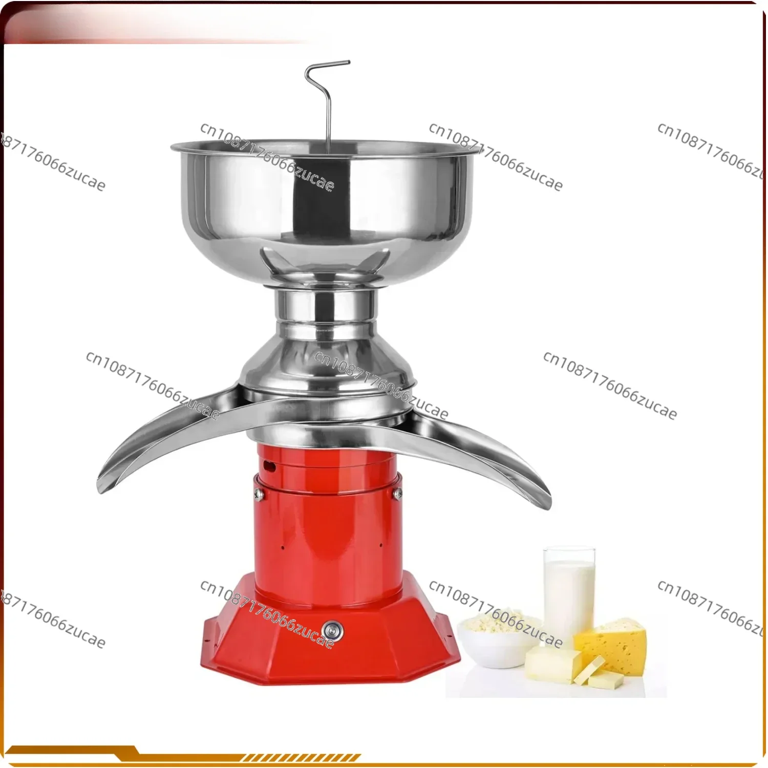 100W Milk Cream Centrifugal Separator Electric 50L/H Capacity Cream Maker with 5L Stainless Steel Bowl for Fresh Goat Cow Milk