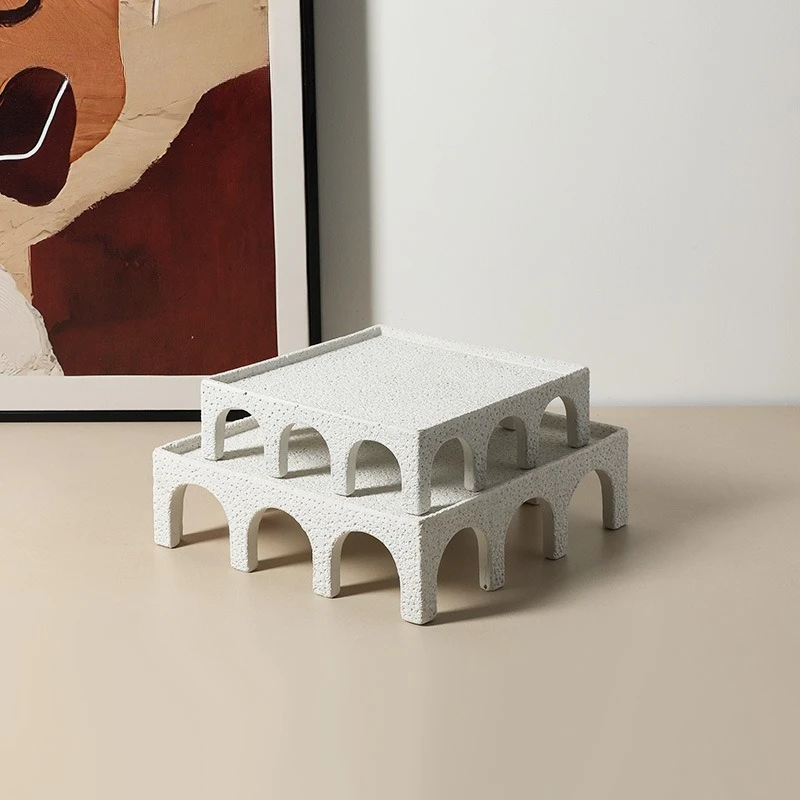 Modern minimalist geometric art square arch tray hotel porch restaurant tabletop storage tray creative handicrafts