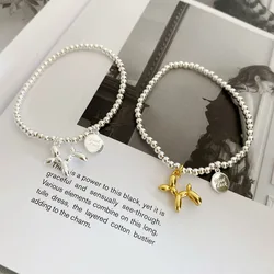925 Sterling Silver Bracelets for Women Men String Accessories Trend Vintage Simple Horse Pendant Party Jewelry Gift