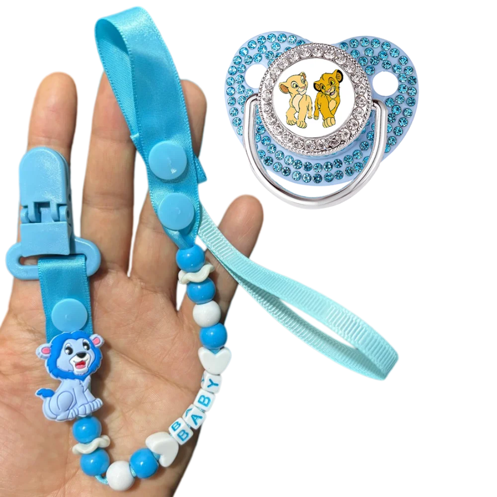 [Baby and Maternal Products] Cartoon-pattern baby pacifier newborn pacifier holder newborn feeding device baby chewable pacifier
