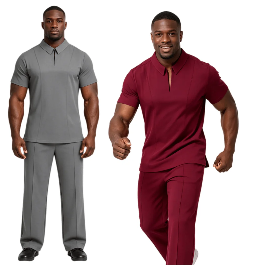 Men's Dress Up Short Sleeve Unisex Scrubs Set Elastic Loose Straight Pants Workwear for Pet Hospital Nurses