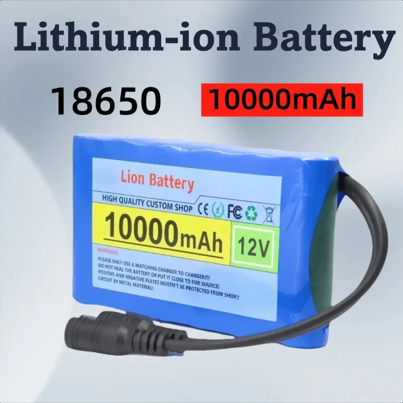 

Новый портативный аккумулятор 12 В, 10000 мАч, литий-ионный аккумулятор 18650, зарядное устройство постоянного тока 12,6 В