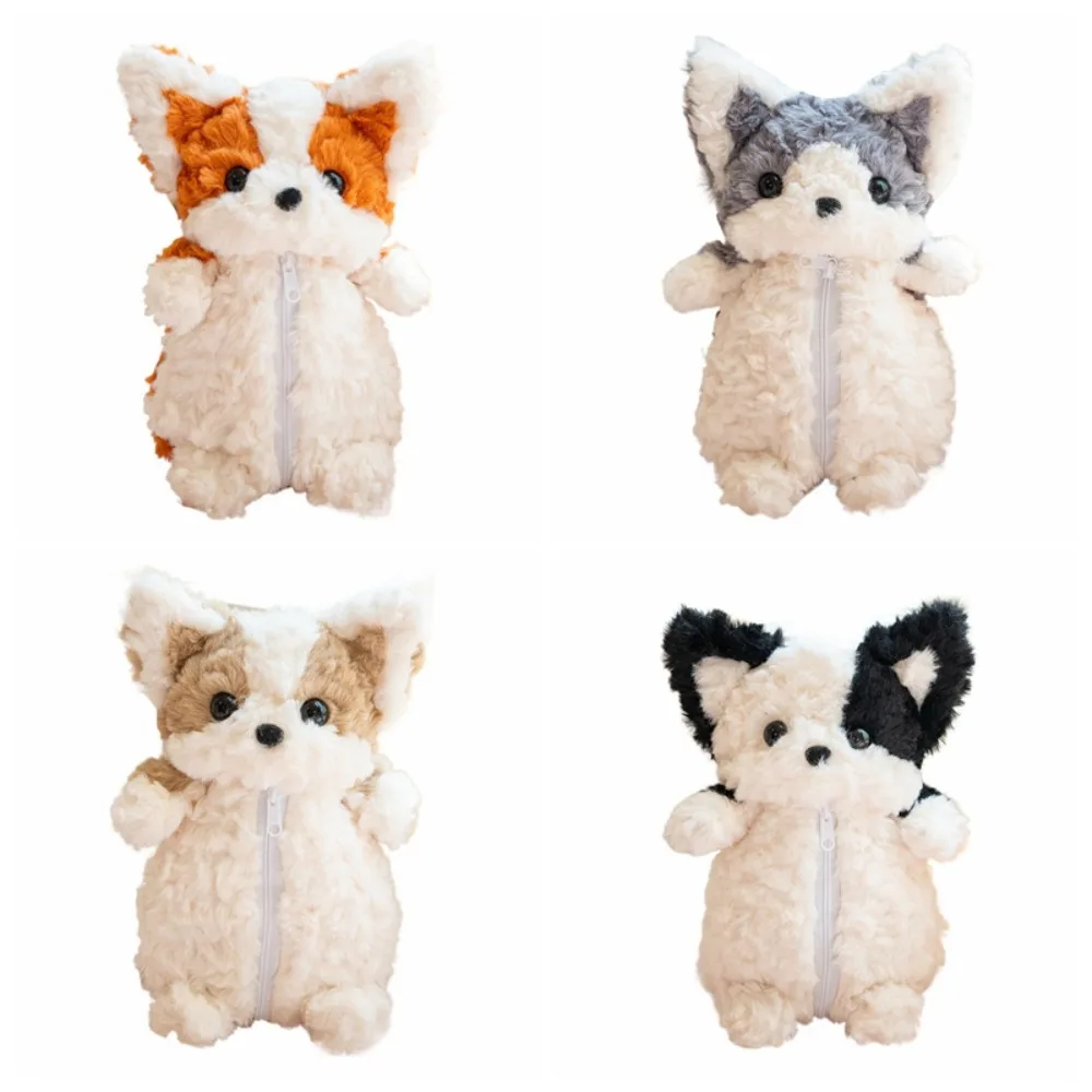 น่ารัก Corgi สุนัขน้อยตุ๊กตาดินสอกระเป๋าจําลองตุ๊กตาสุนัขตุ๊กตาเครื่องเขียนกระเป๋าตุ๊กตาการ์ตูนสุนัขเล็กๆปากกากระเป๋าโรงเรียน