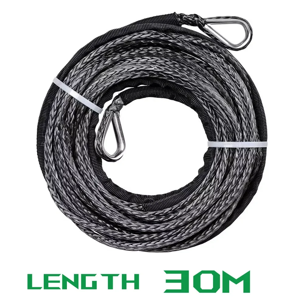 6mm*30m  Synthetic Winch Rope Extension  Rock Guard For 4X4 Off-Road Recovery Car ATV UTV Snow Plow