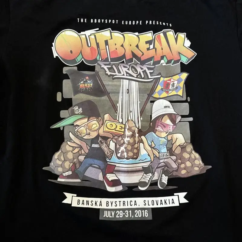 2016 Outbreak Europe Break Dance Shirt The Bboy Spot Adult L Hip Hop RARE EUC