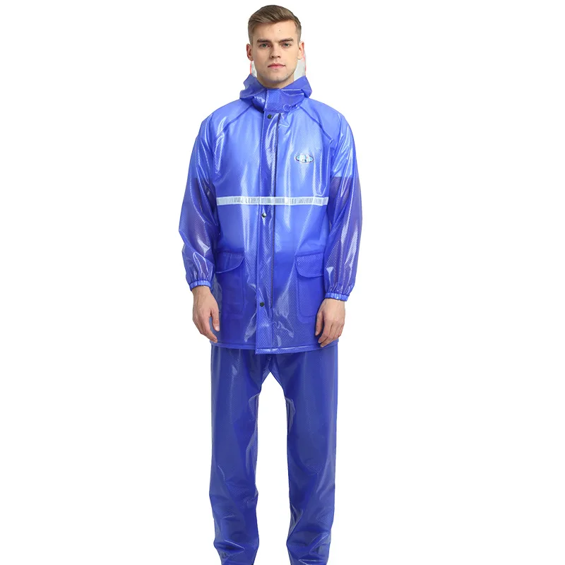 

Plastic Motorcycle Rain Jacket Reusable Waterproof Rainwear Suit Adults Impermeable Wet Weather Gear Veste Pluie Raincoat