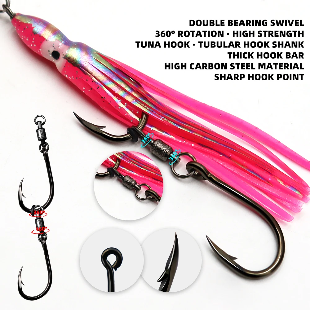 ZYZHE 1 Stück Meeresfisch-JIG 100G 150G 200G Angel-JIG mit Weichköder 6/0 # 7/0 # 8/0 # Schnurhaken Bootsfischen Sinkender Köder – Detail 4