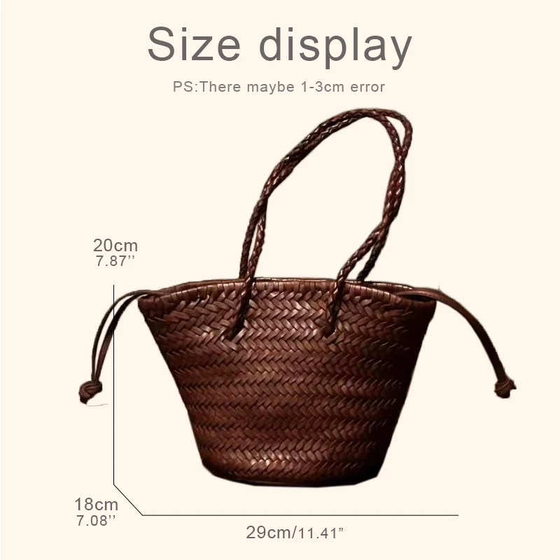 Vintage Bucket Bags For Women Handbags And Purses Luxury Designer 2023 New In PU To Cross-Woven With Inner Pocket Shoulder Bag