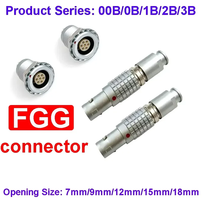 FGG Waterproof Plug Connector Aviation EGG Socket 2-26 Pin Push-pull Self-locking 0B1B2B3B Gold Plated Industrial Terminal