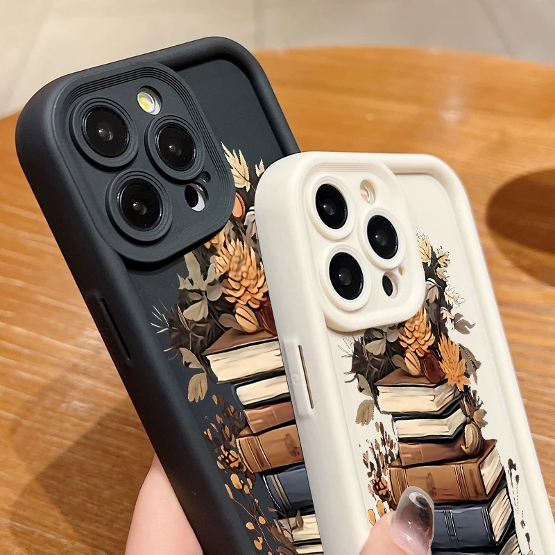 Custodia per telefono modello libri vintage per iPhone 17 Air 16 Pro 15 14 12 13 Pro Max 16e 11 Cover morbida in silicone per iPhone 15 16 Plus