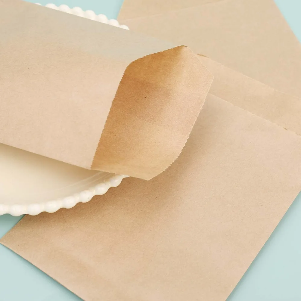 ซองกระดาษคราฟท์ 10-100 ชิ้น สำหรับใส่ขนม คุกกี้ ป๊อปคอร์น ลูกอม แซนวิช อาหาร ของขวัญ งานปาร์ตี้ ชีวิตประจำวัน ขนาด 10x15/13x18 ซม.