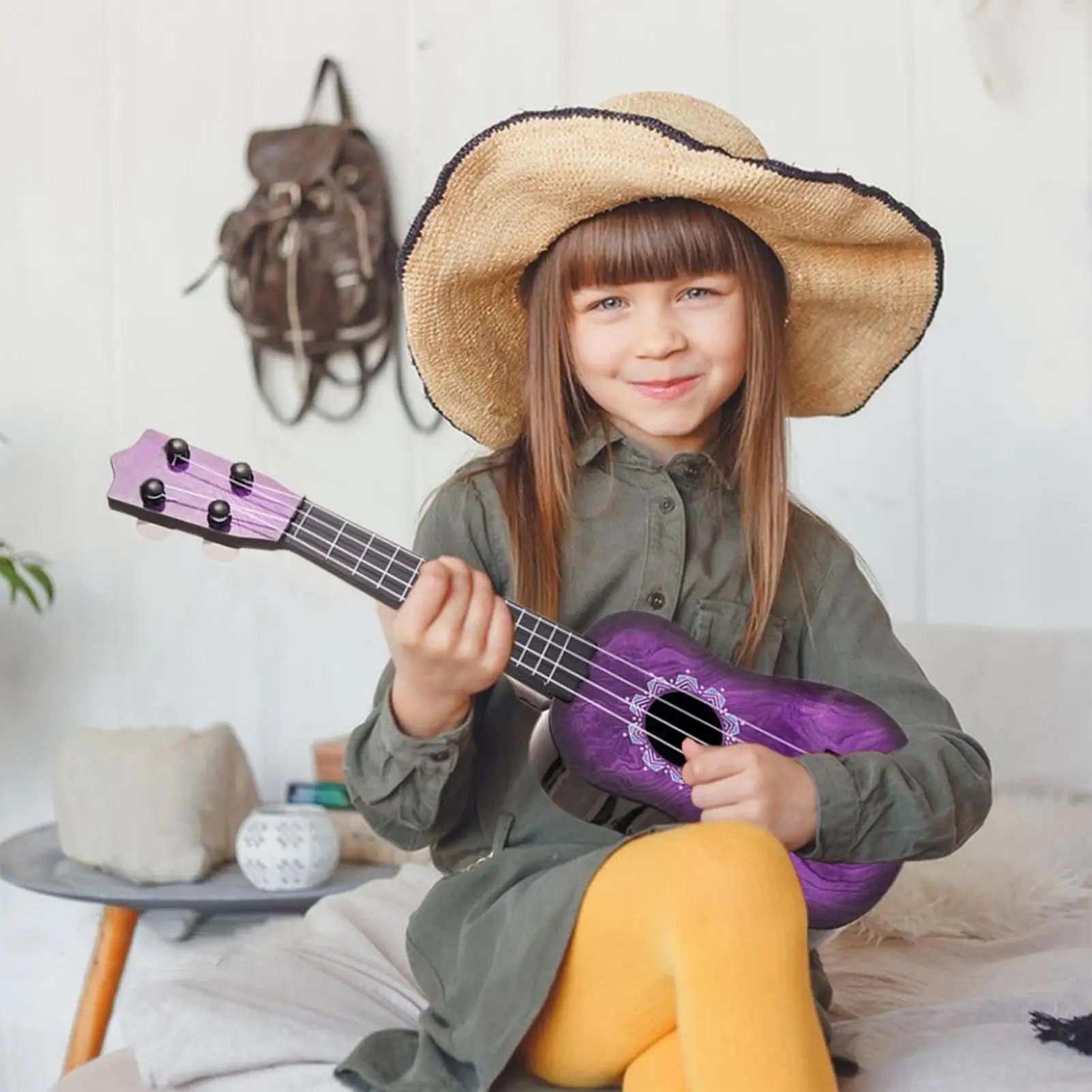 Kids Ukulele 4-string Musical Toy Instruments Children Educational Ukulele For Kindergarten Classroom Party Playroom Travel