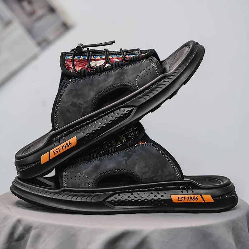 

YRZL Men's Slides Sandals Summer 2025 Trendy Lightweight Slippers for Men Breathable Non-Slip Casual Shoes Men's House Slippers