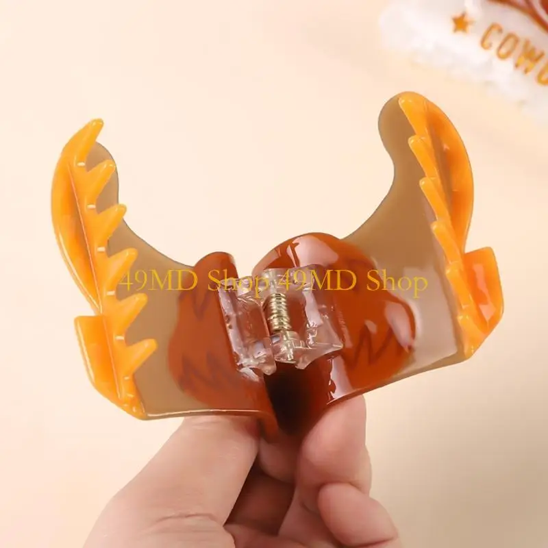

49MD Stylish Western Theme Hair Clip Nonslip Hair Claw Jaw Clip for Women Antique and Cultural Event Gathering Dressingup