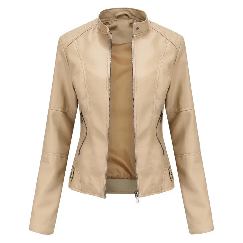 Veste en cuir à manches longues pour femmes, manteau de motard, streetwear décontracté, vêtements pour femmes, mode, automne, hiver, nouveau