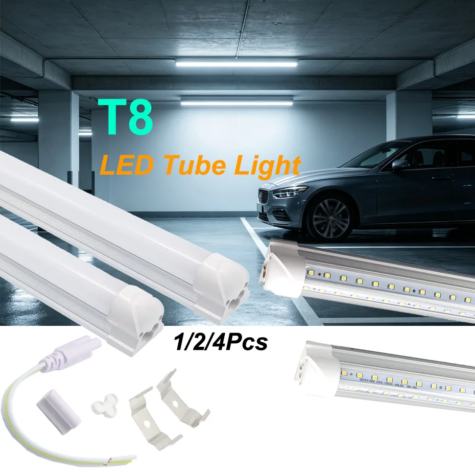 2000LM Super Bright T8 V-shape Led Tube Light 3000K-6500K Led Bulbs & Accessories Connector For Home Under Cabinet Lighting