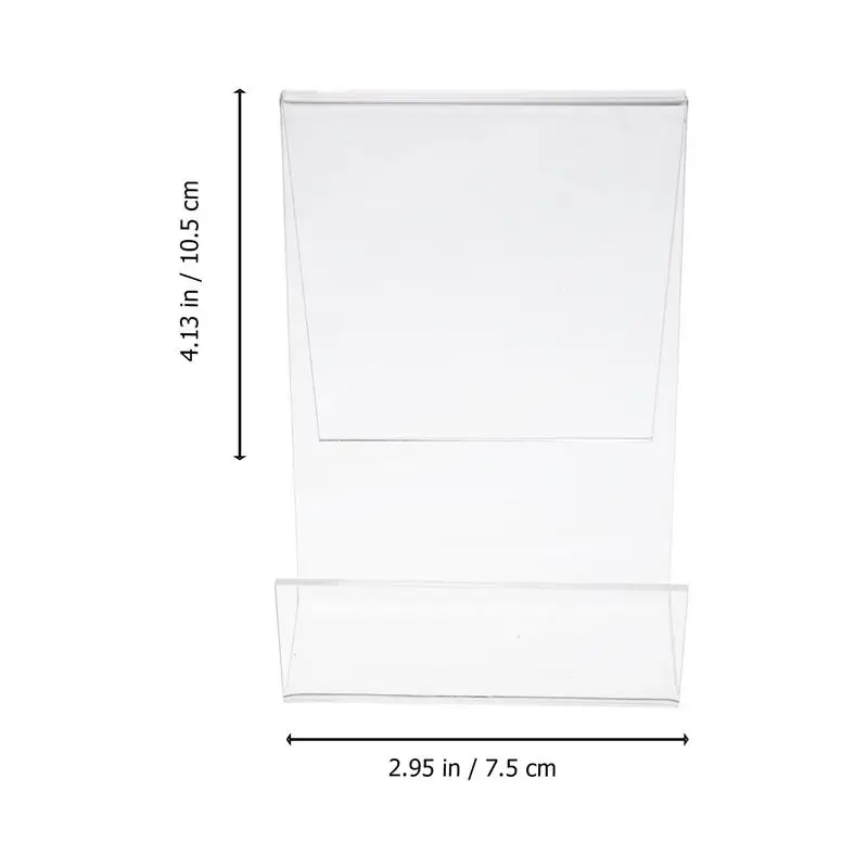 2pcs Book Display Stand Desktop Book Holder Transparent Acrylic Book Shelf Vertical Book Textbook Display Stand
