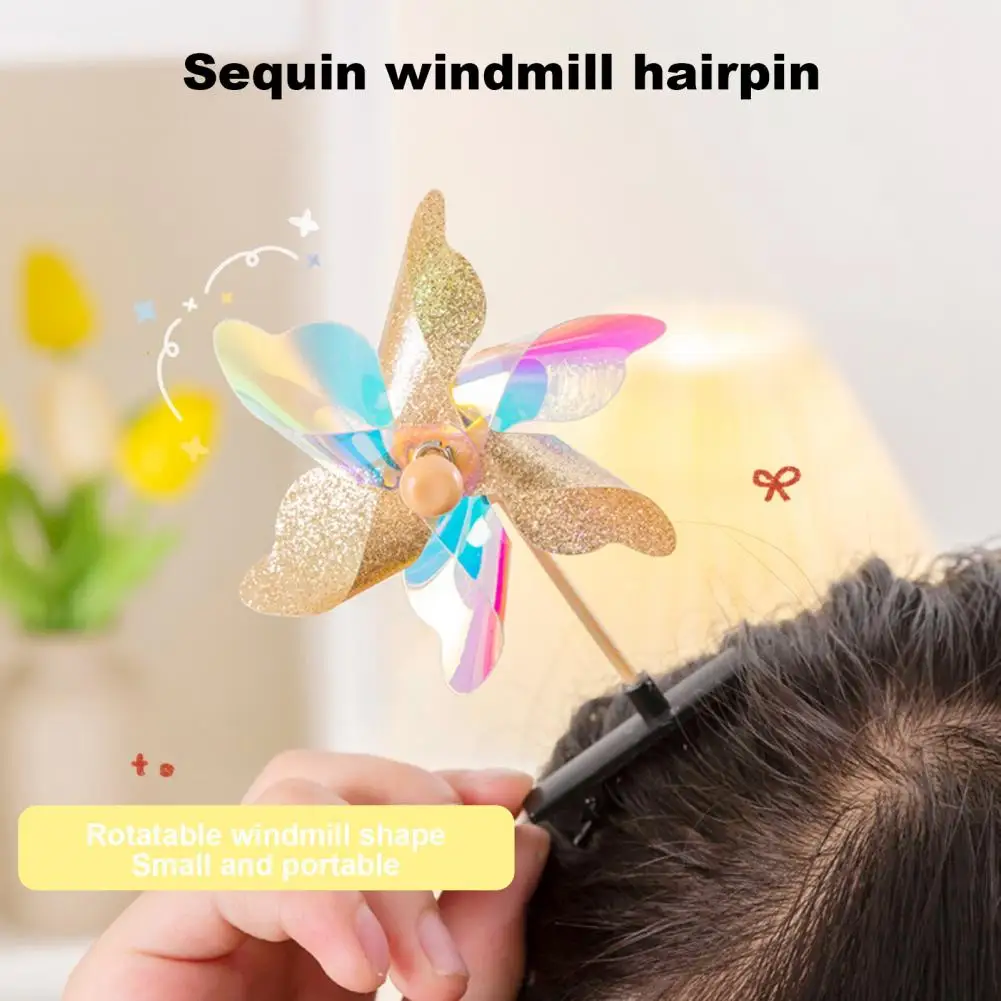 24Pcs/Set Rotatable Windmill Shape Hair Pin Rotatable Windmill Hair Pin Set with Spring Design Hair Clip Accessory Set for Women