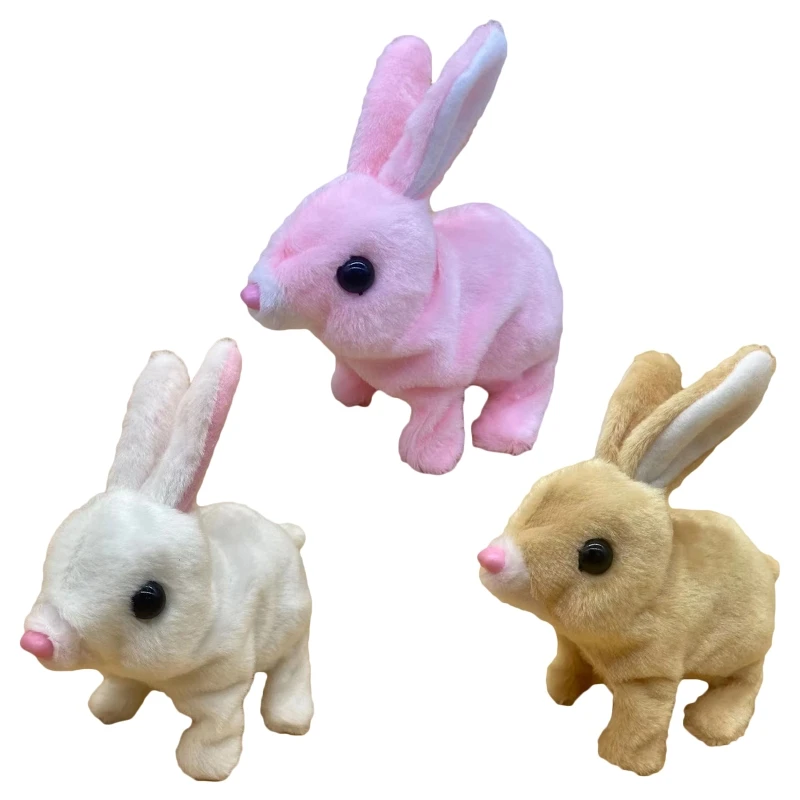 6in Electric Running Rabbit Plush Stuffed Animal Girl’s Funny Gift Battery Powered Baby Separation Anxiety top quality