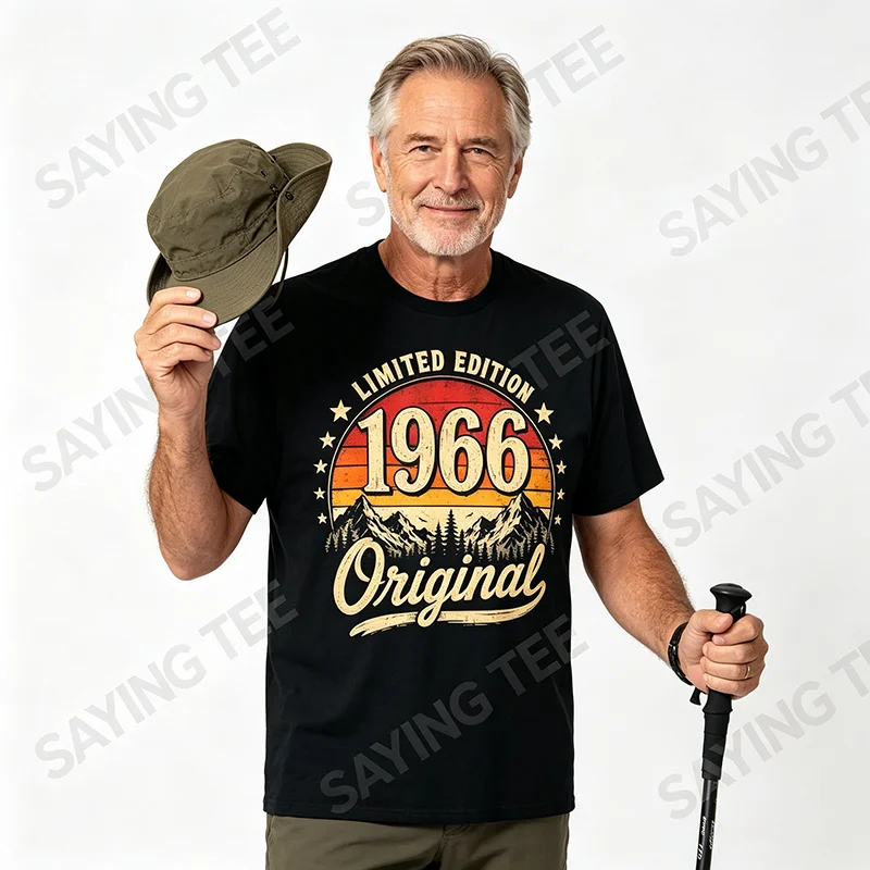 60. Geburtstag Männer Frauen Geboren 1966 Dekoratives Geschenk Lustiges T-Shirt Y2k Vintage Camping Outdoor Kleidung Neuheit T-Shirt Geschenk – Detail 6