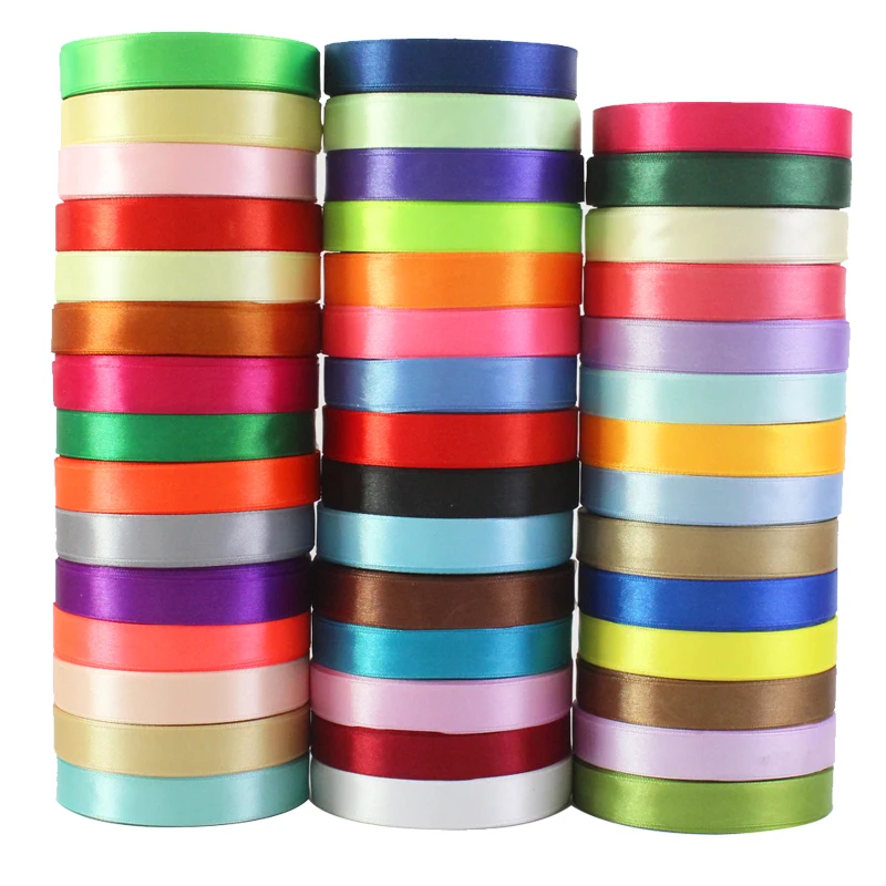 25Yards/Roll 6mm-50mm Ribbons DIY Bow Crafts Polyester Satin Ribbons Christmas Home Decor Accessories Tape Wedding Gift Wrapping