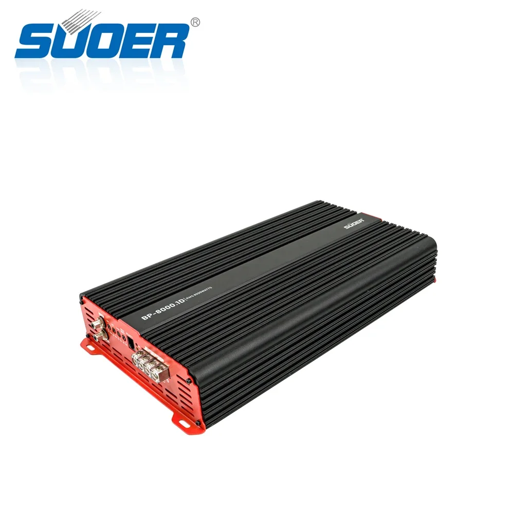 Suoer New design BP-8000 Super High Power Monoblock car amplifier 1 channel class d car amp 8000w rms power