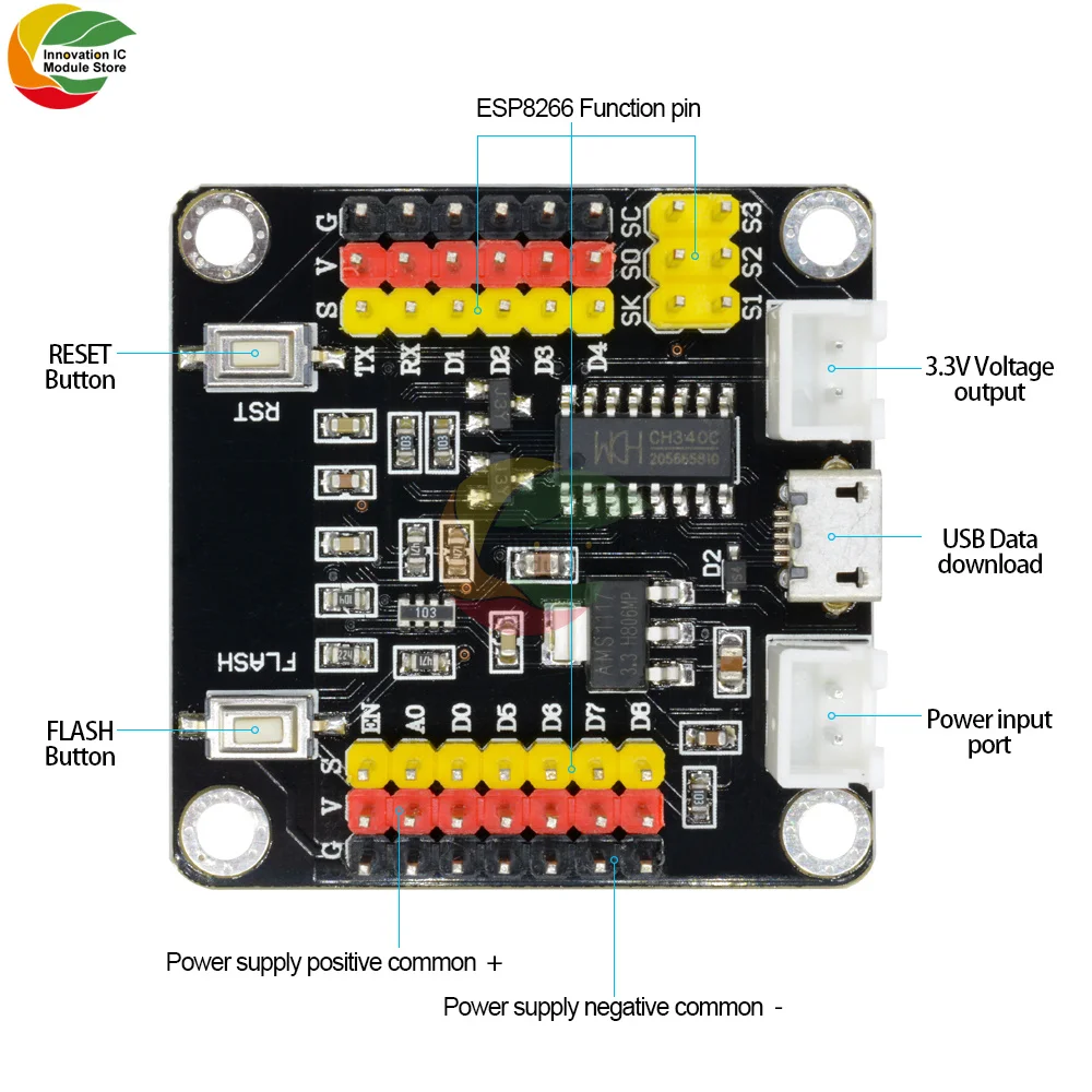 DM Strong ESP8266 ESP-12E modulo CH340 CH340G modulo scheda di sviluppo Wifi Wireless MCU UART SPI Antenna Micro USB per Arduino