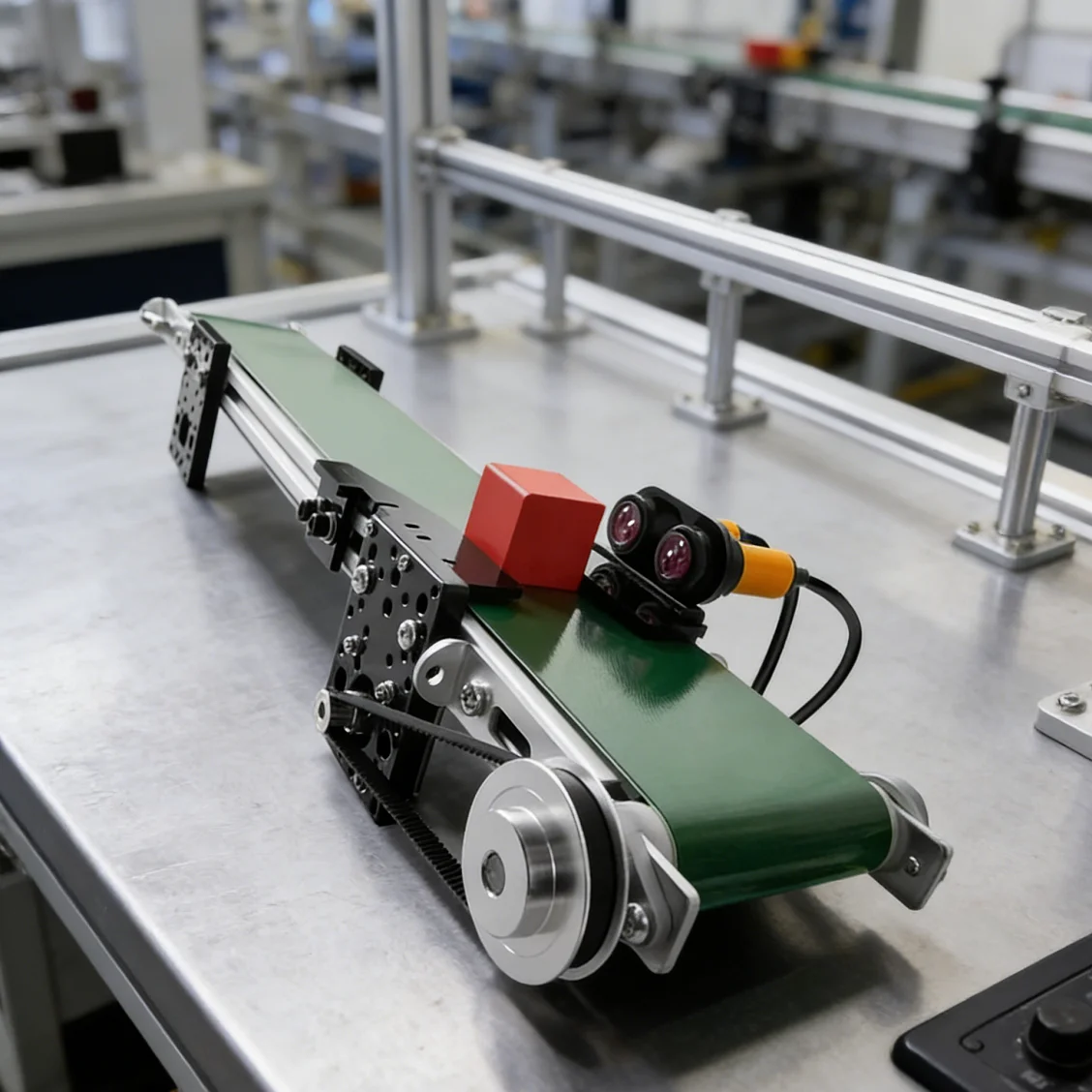 

Мини-конвейерная лента Шаговый двигатель Конвейерная лента Индукционная роботизированная рукоятка Сборочная линия CW Конвейерная лента Регулируемая скорость