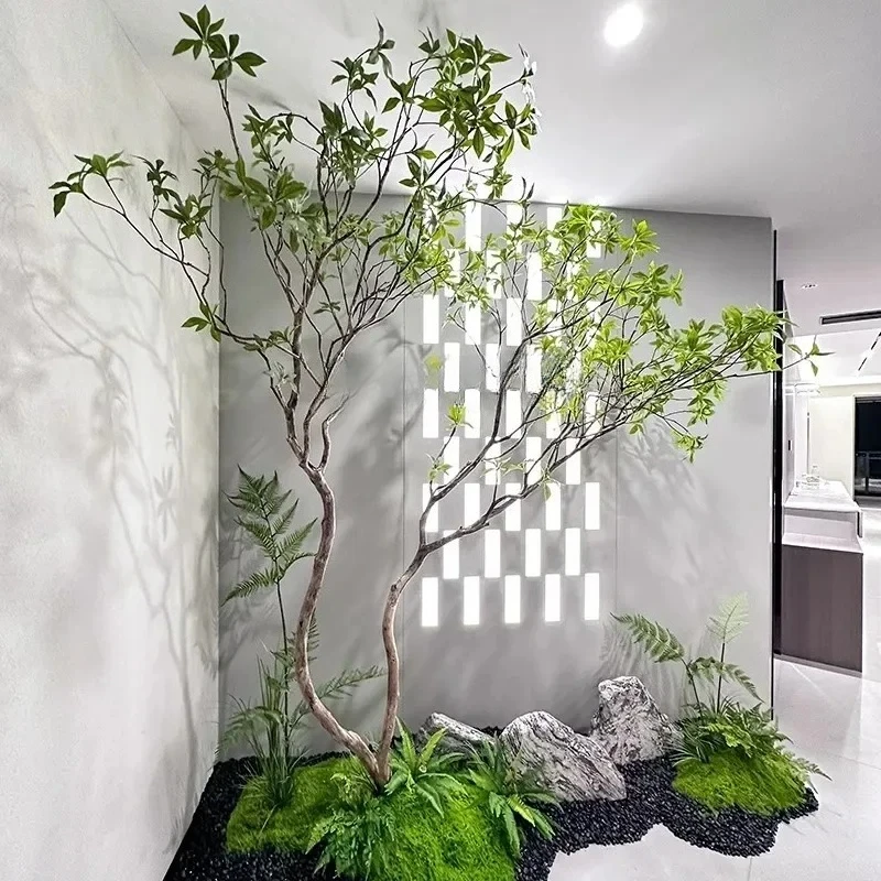 Green plant landscaping window plants indoor simulated banyan tree decorative tree large artificial tree simple landscape
