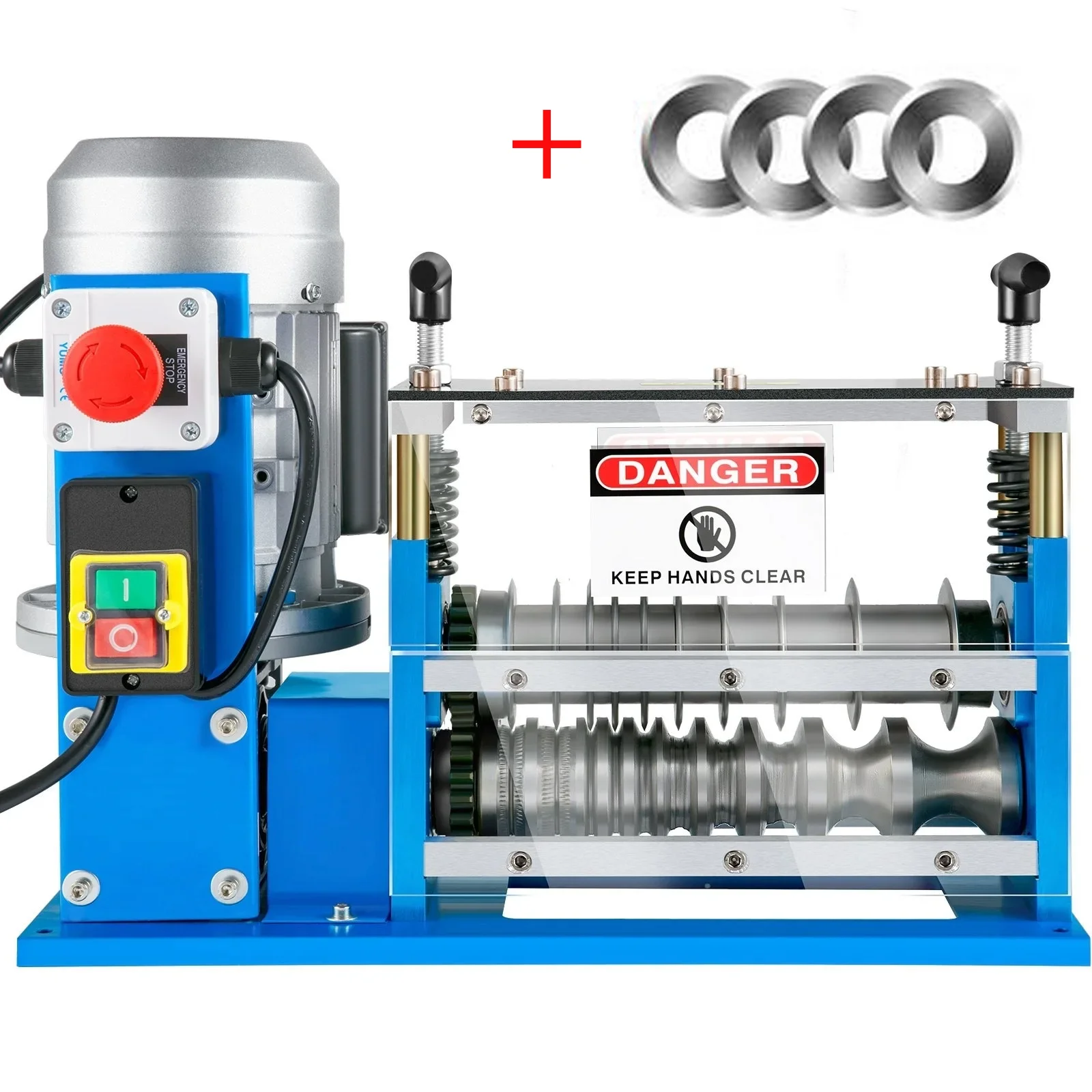 Machine à dénuder les câbles électriques 750W 1,5-38 mm, dénudeur de câbles pour la découpe et le recyclage du cuivre et de l'aluminium ++4 lames supplémentaires