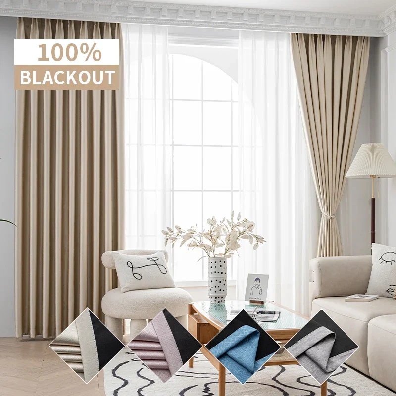 100% Full Blackout Curtains for Kids Bedroom Living Room Blinds Thermal Curtain for Windows Opaque Cortinas Treatment Customize