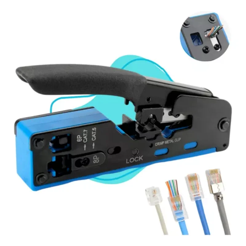 RJ45 RJ11 Cat5 Cat6 Cat7 Pliers Crimpers Stripper - Professional Quality