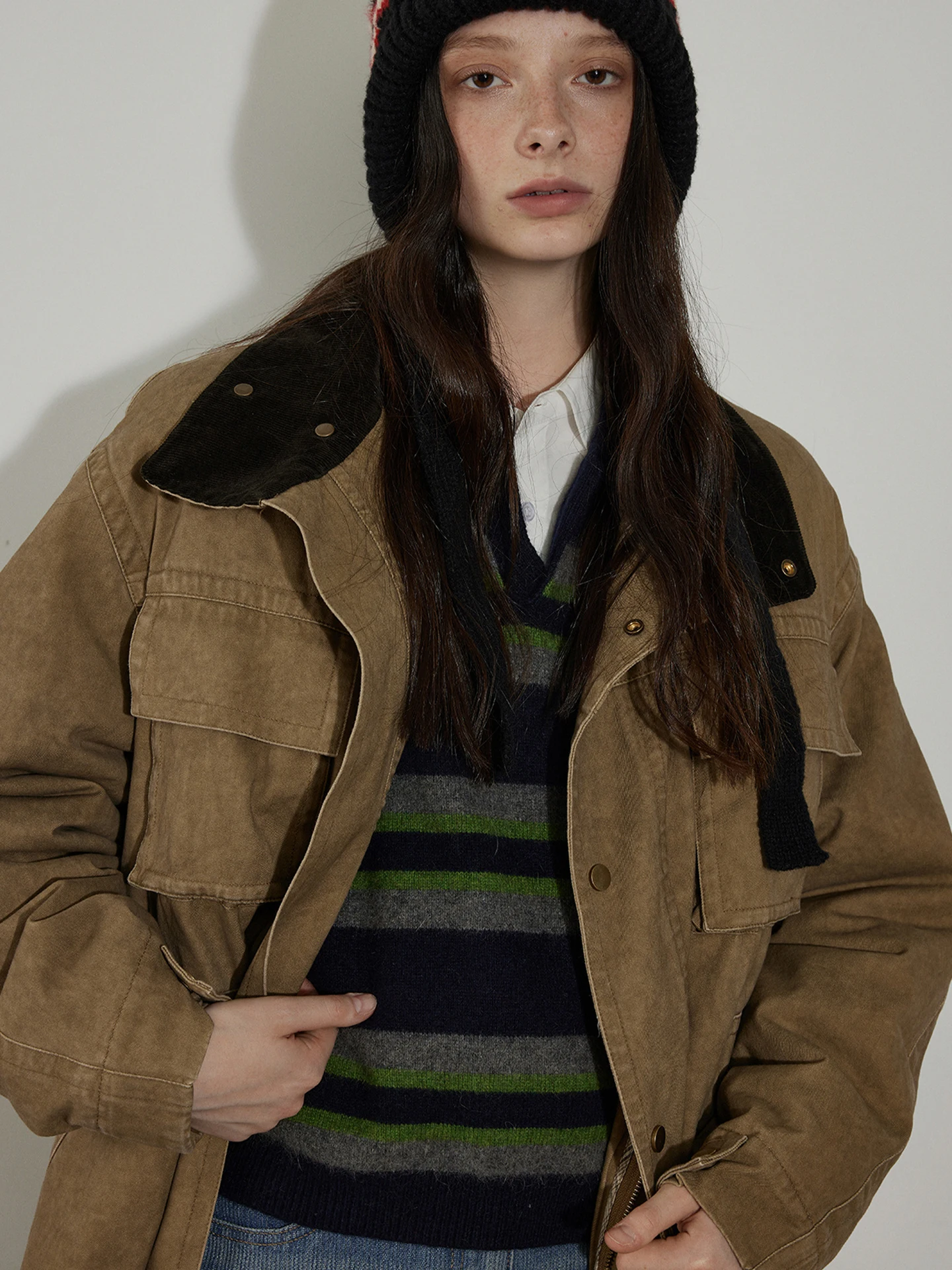 여성용 카메레 스웨터 롱 슬리브 오버사이즈 편안한 니트 소프트 스트라이프 디자인 겨울 패션 캐주얼 출퇴근용