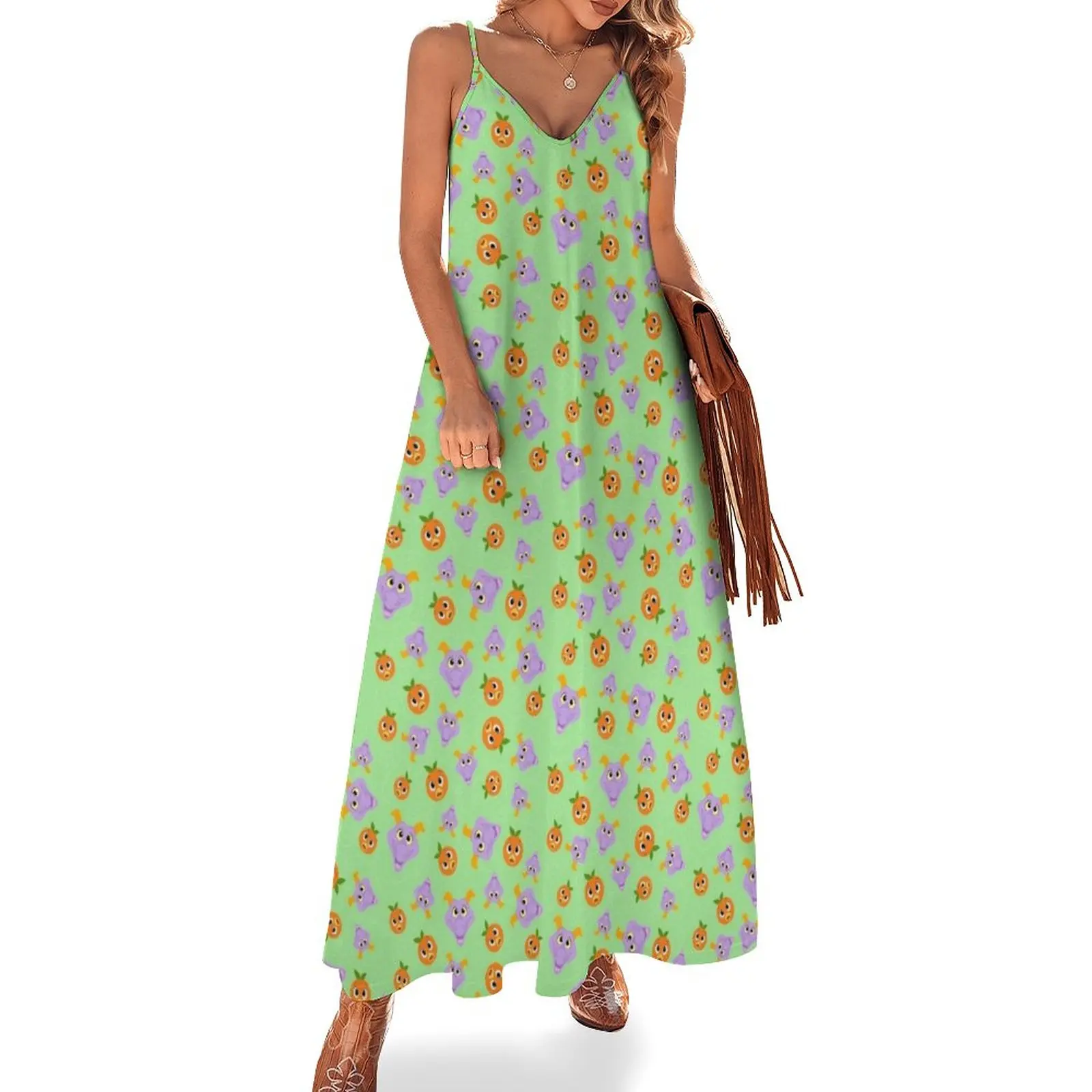 

Festival Fresh - Figment and orange bird (green) Sleeveless Dress dresses for official occasions cocktail dresses