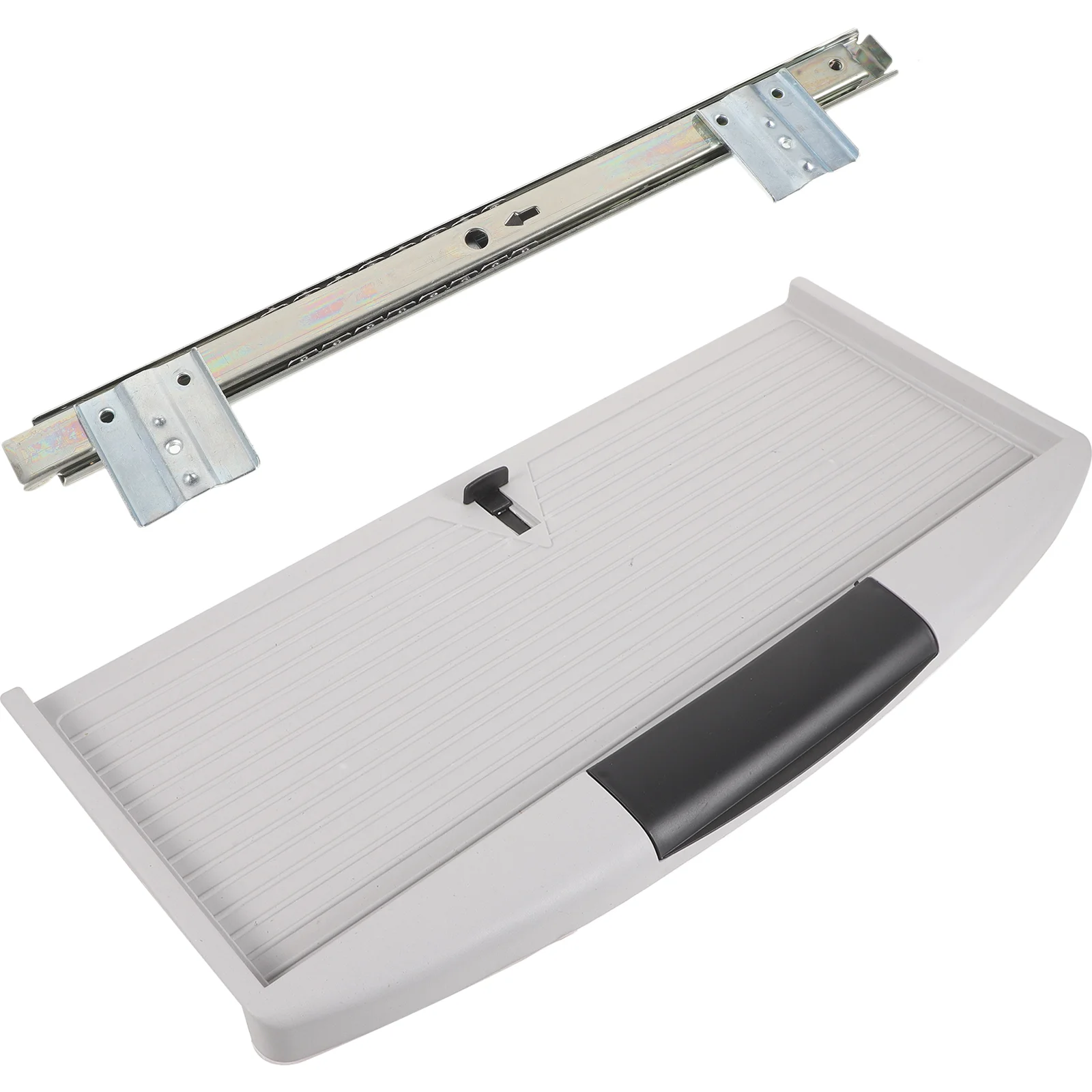 Desk Accessories Abs Keyboard Tray Computer Set Slide Rail (white Set) Drawer under Holder Sliding Out