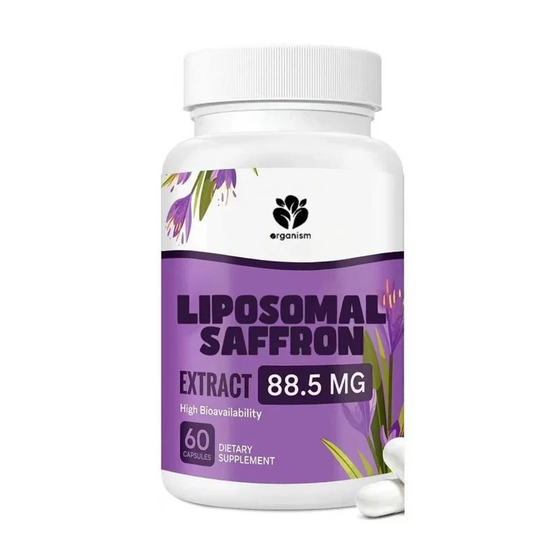 Liposomal saffron supplement 88.5 mg, maximum absorption, 100% pure saffron extract capsules,used for energy and visual purposes