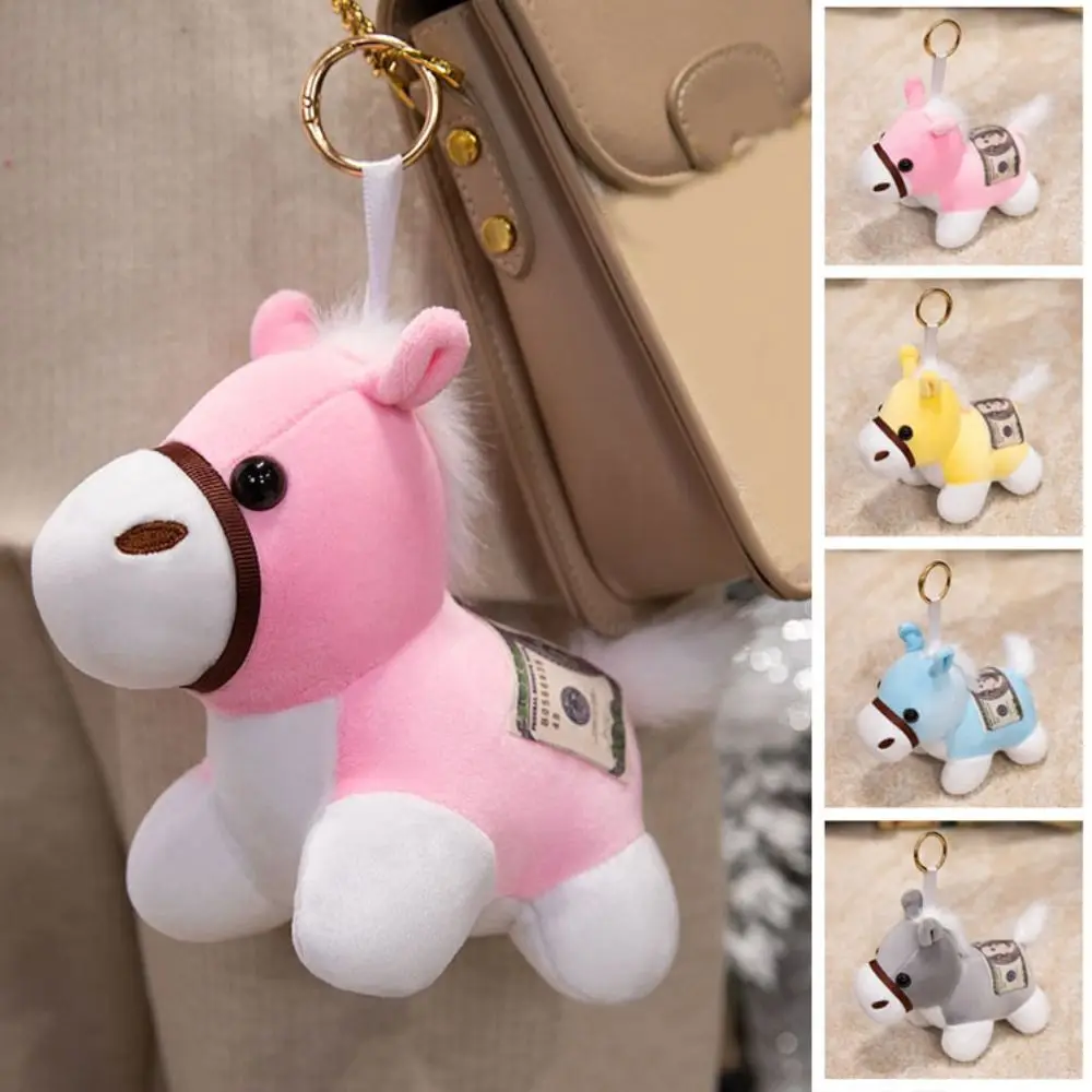 Cartoon Plüsch Pferd Schlüsselbund Kopie Geld Tasche Hängen Plüsch Pferd Puppe Anhänger Ornamente Neue Jahr Sternzeichen Pony Figur