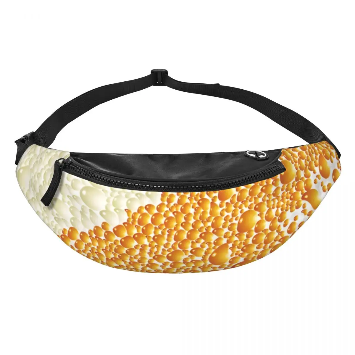 Custom Beer Bubbles Foam Fanny Pack Men Women Crossbody Waist Bag for Running Phone Money Pouch